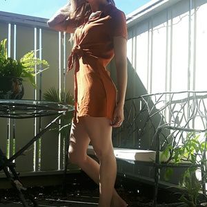 Burnt Orange Collar Dress